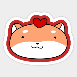 Heart Face Shiba Sticker